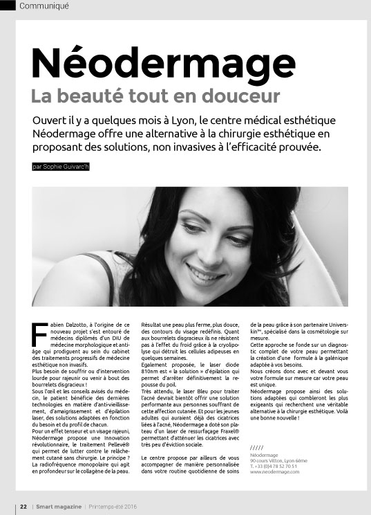 Néodermage dans Smart Magazine